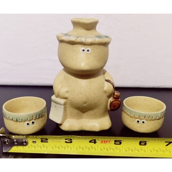 Vintage Kappa Sake Bottle, Kappa Design, Sake Cups, Hot Sake, Made In Japan - Picture 7 of 9